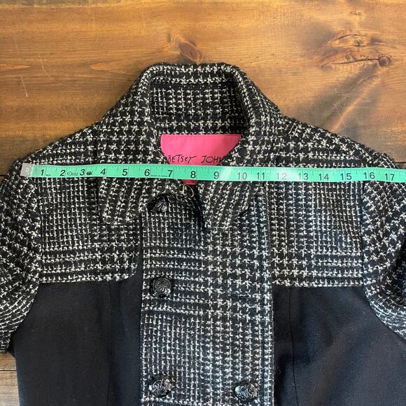 Betsey Johnson Double Breasted Pea Coat Peplum Wool Blend Women's Size 12 - Picture 15 of 15